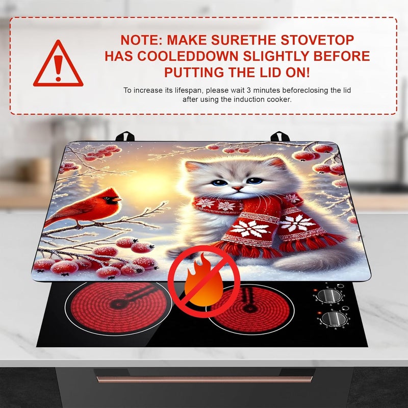 BVBOX Stove Top Cover Retro Flower Gas Stove Top Cover for Home Decoration Kitchen Pad Non-Stick Washable Cooktop Covers Countertop Protector Keep Stove Clean 28"x20" (cat-1) - Image 3